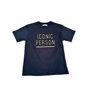 Zara Kids Iconic Person Black T-Shirt Size 10 Cotton